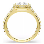 Una Angelic ring Cushion cut, White, 18K gold finish
